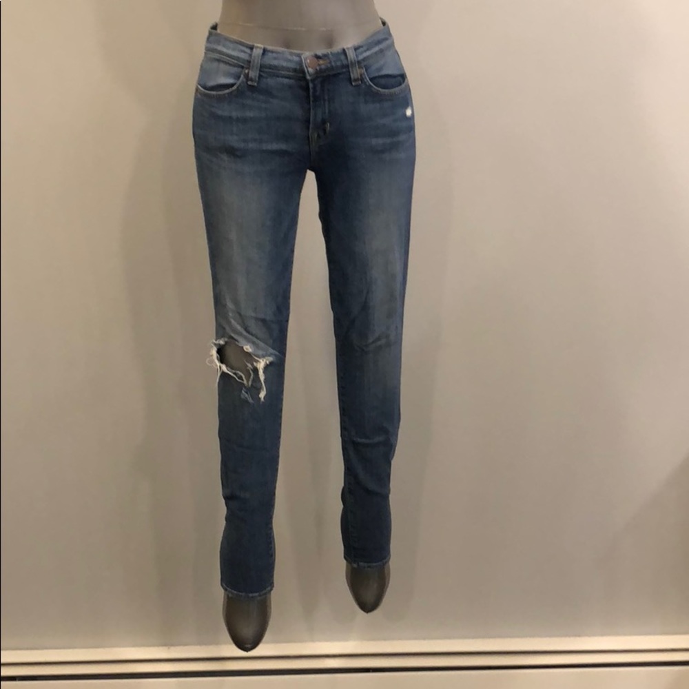 J Brand Super Skinny Intended Ripped Knee Jeans